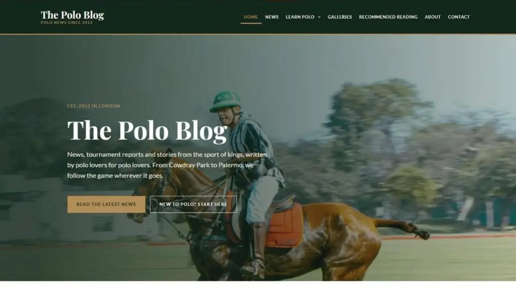 The Polo Blog homepage: polo news, tournaments and guides